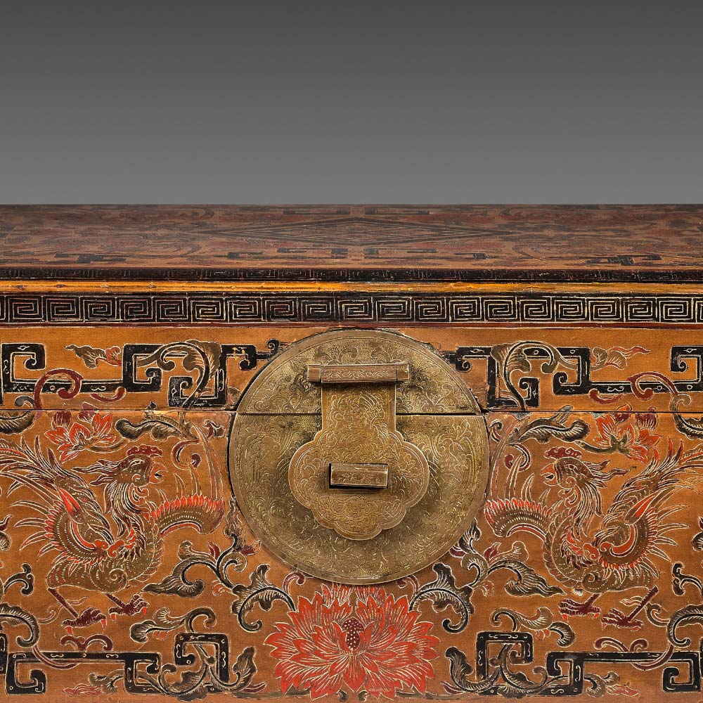 A tianqi lacquer casket decorated with phoenix - 2