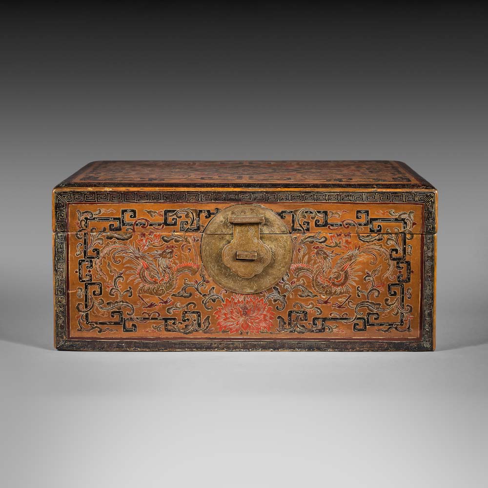 A tianqi lacquer casket decorated with phoenix - 1