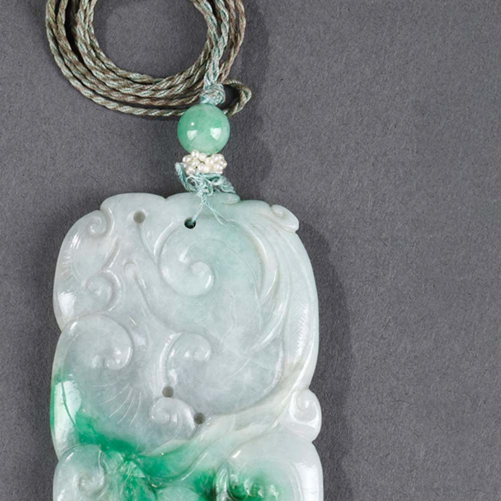 A jadeite “lingzhi” pendant - 2
