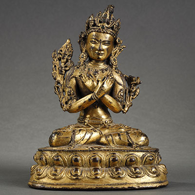 Statuette de Vajradhara en bronze doré - 1