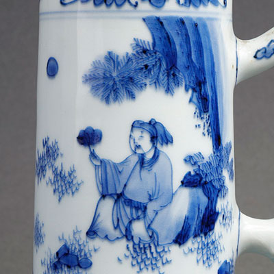 A porcelain tankard decorated with Taoists in a landscape - 2