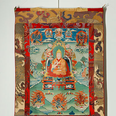 Thangka sino-tibétaine représentant le lama tsongkhapa - 1