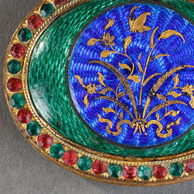 低浮雕珐琅腰带扣，广东贡品。 - 2