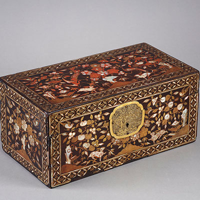 长方形南蛮漆器镶嵌珍珠母的盒子 - 1