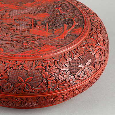 北京朱漆圆盒 - 2